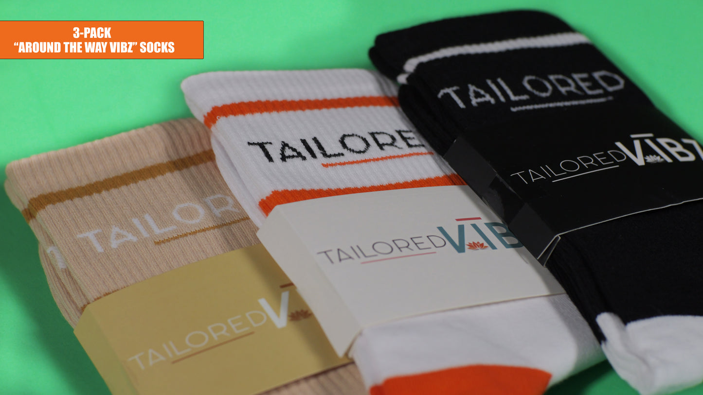 Around the Way Vibz Socks: 3-Pack