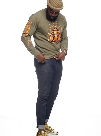 Meditating Astro Crewneck : Military Heather