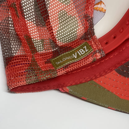 Red Camo Lotus Trucker