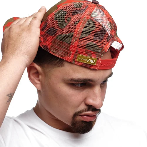 Red Camo Lotus Trucker