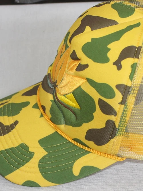 Yellow Camo Lotus Trucker