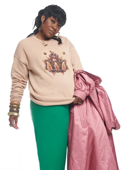 Meditating Astro Crewneck : Sand Dune
